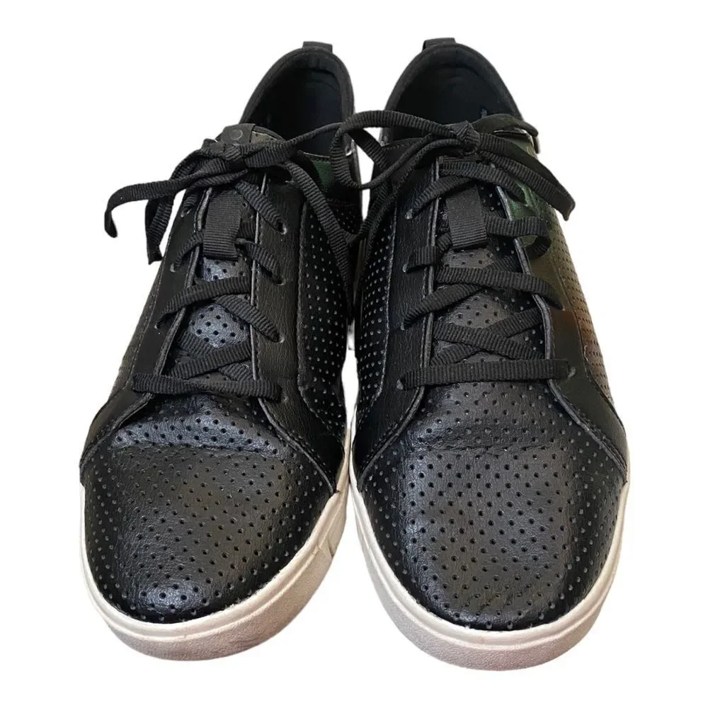 RYKA Hayden Women's Black Perforated Leather Tennis Shoes Sneakers 9